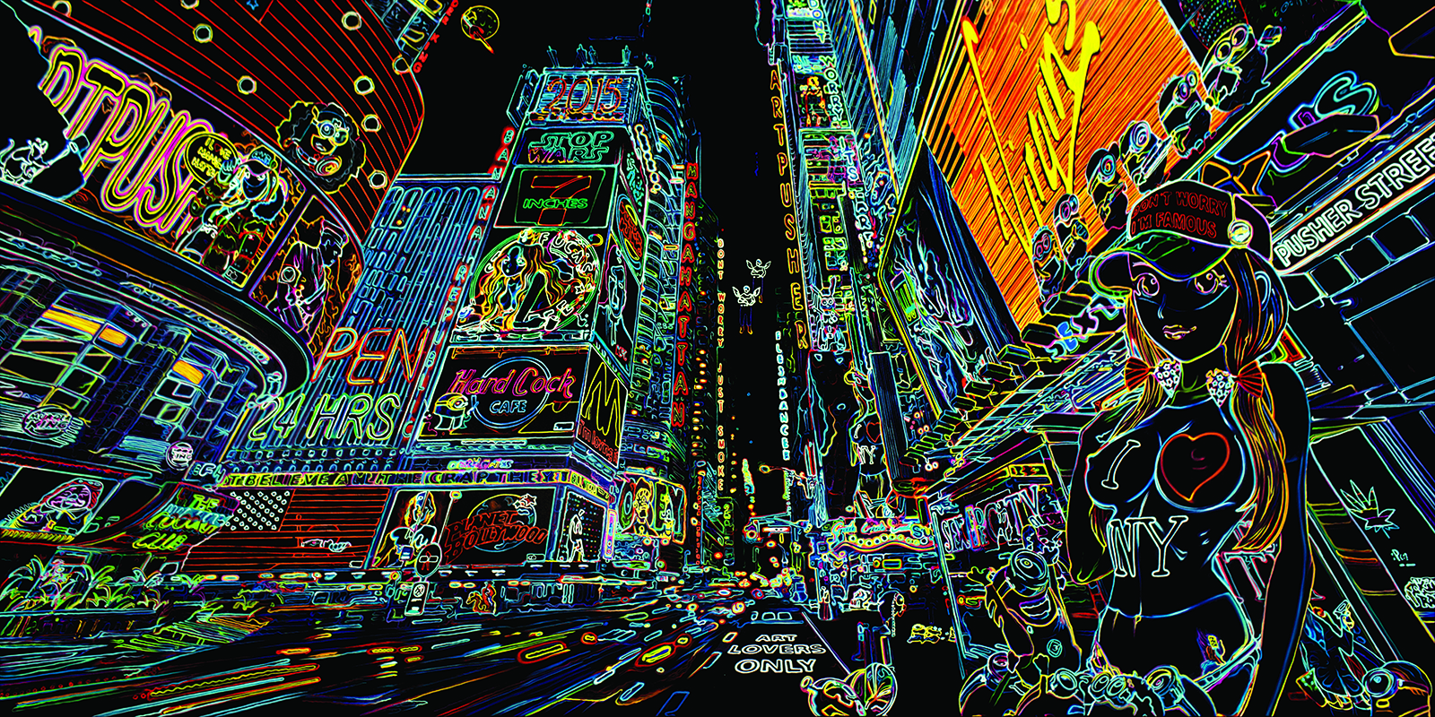 Famous Neon Artpusher - Artpusher Maleri