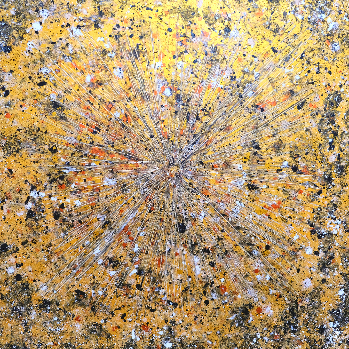 Golden Explosion Jacob Lund Art - Jacob Lund Art Maleri