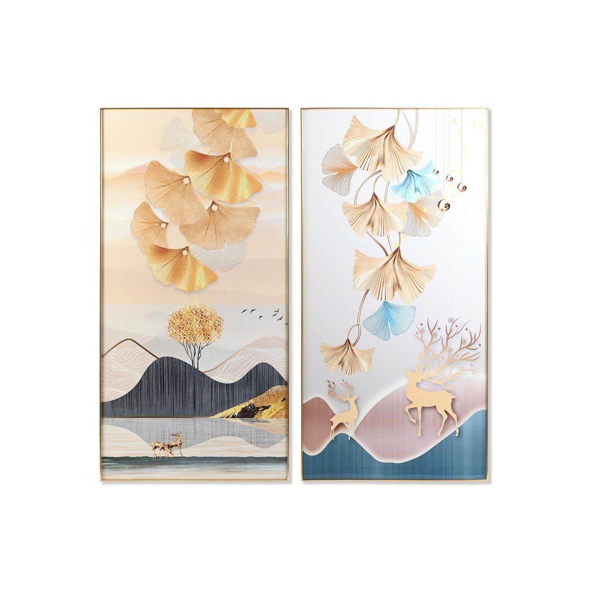 Maleri 160 Blad Plante Enheder - Dkd Home Decor Maleri  - 8424001991198
