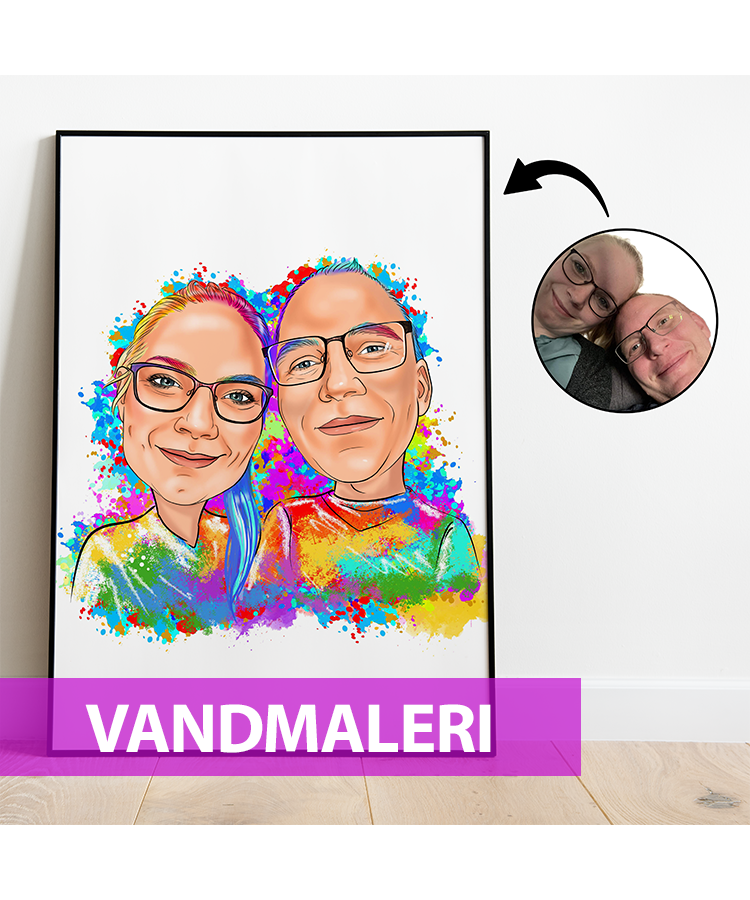 Vandmaleri Maleri Efter Dine Billeder - Just Karikatur Maleri