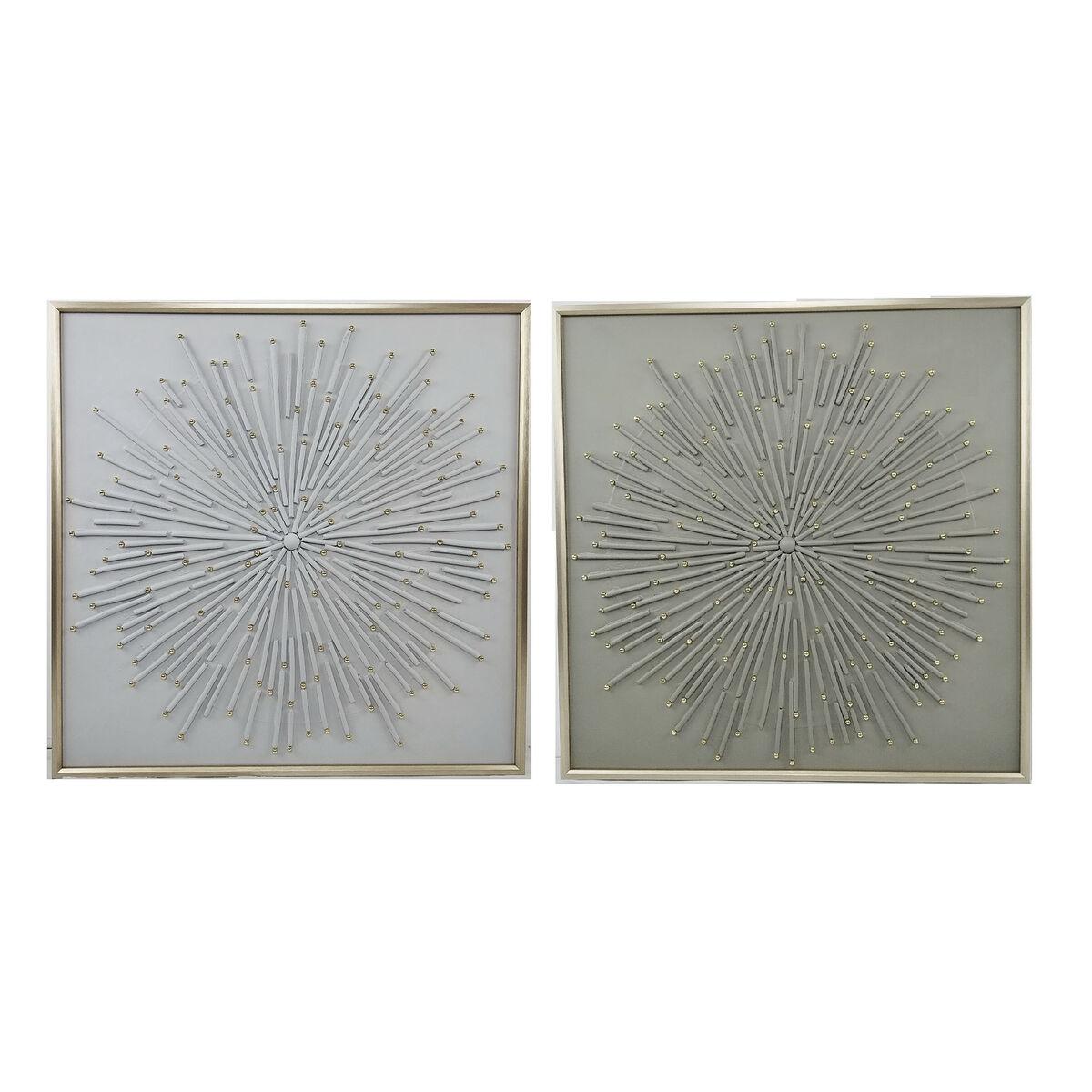 Hvid Maleri Home Esprit Beige Abstrakt Moderne 100 100 Enheder - Maleri  - 8424002192891