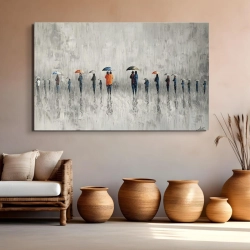 Maleri Walking The Rain - Mynewart.dk Maleri