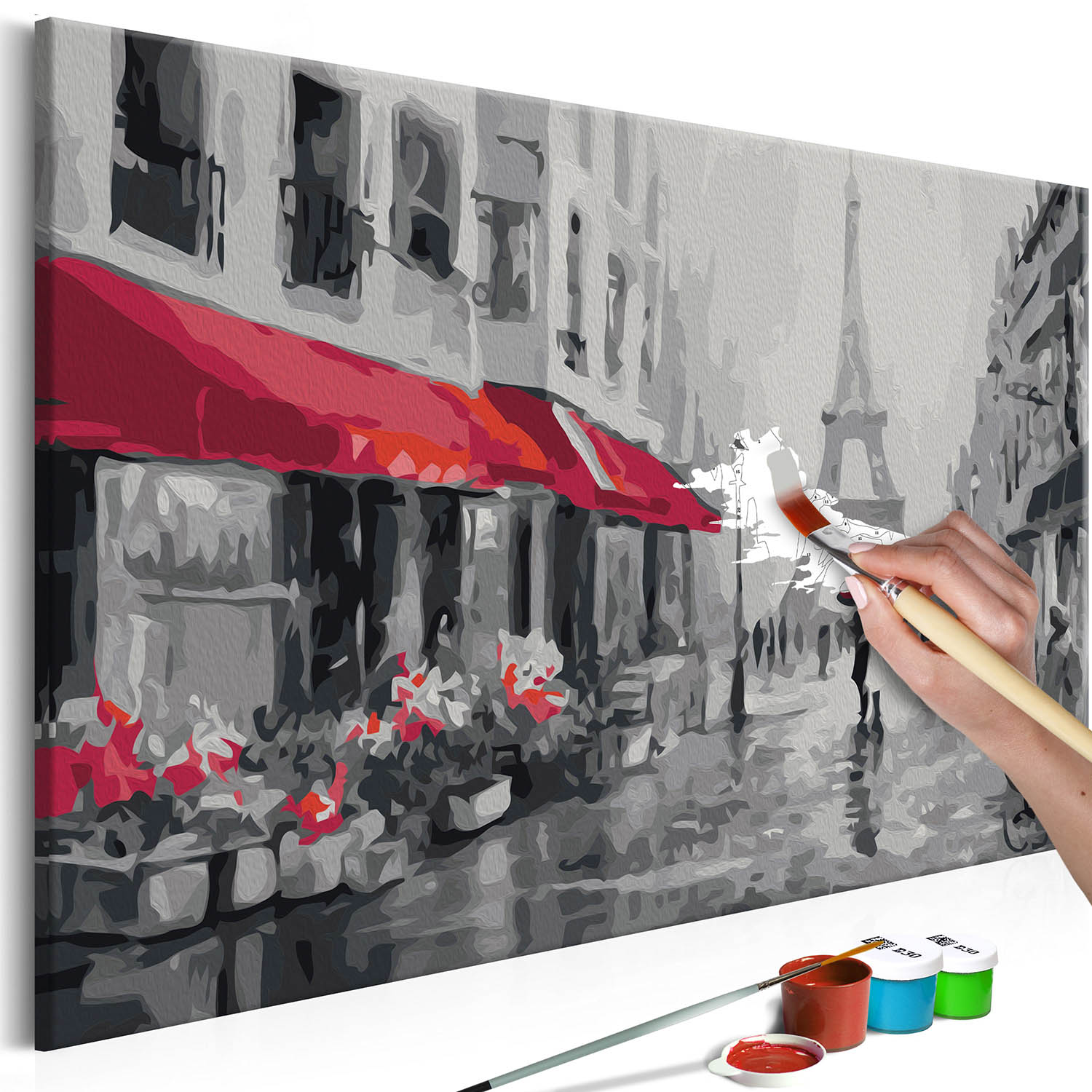 Multifarvet Artgeist Diy Lærred Maleri Rainy Paris 60x40 - Artgeist Maleri  - 5903301902361