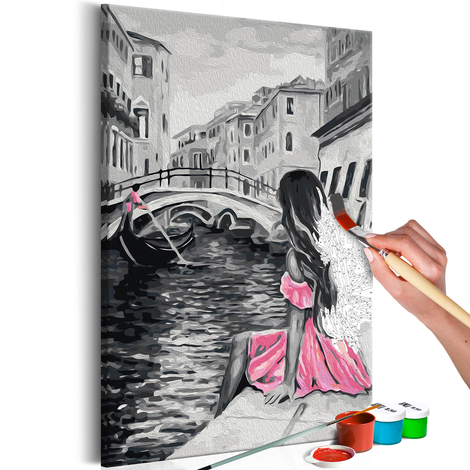 Multifarvet Artgeist Diy Lærred Maleri Venice Venidig Motiv 60x40 - Artgeist Maleri  - 5903301902514