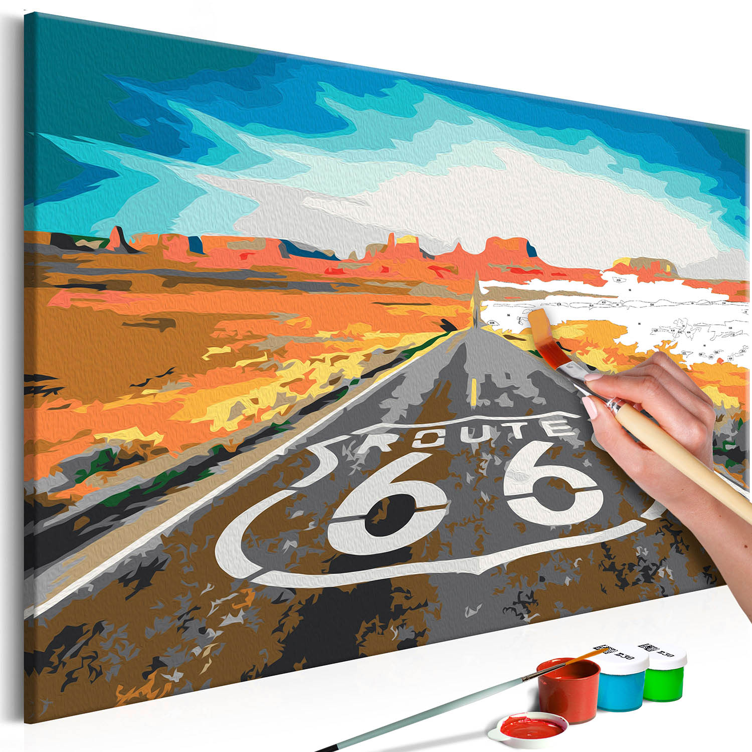 Multifarvet Artgeist Diy Lærred Maleri Route 60x40 - Artgeist Maleri  - 5903301902835