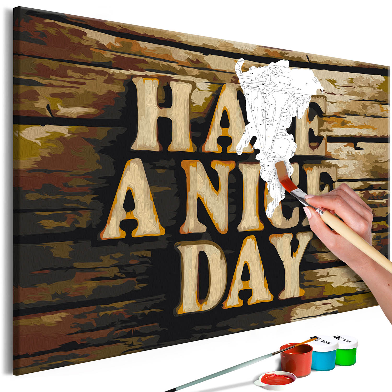 Multifarvet Artgeist Diy Lærred Maleri Have Nice Day 60x40 - Artgeist Maleri  - 5903301903283