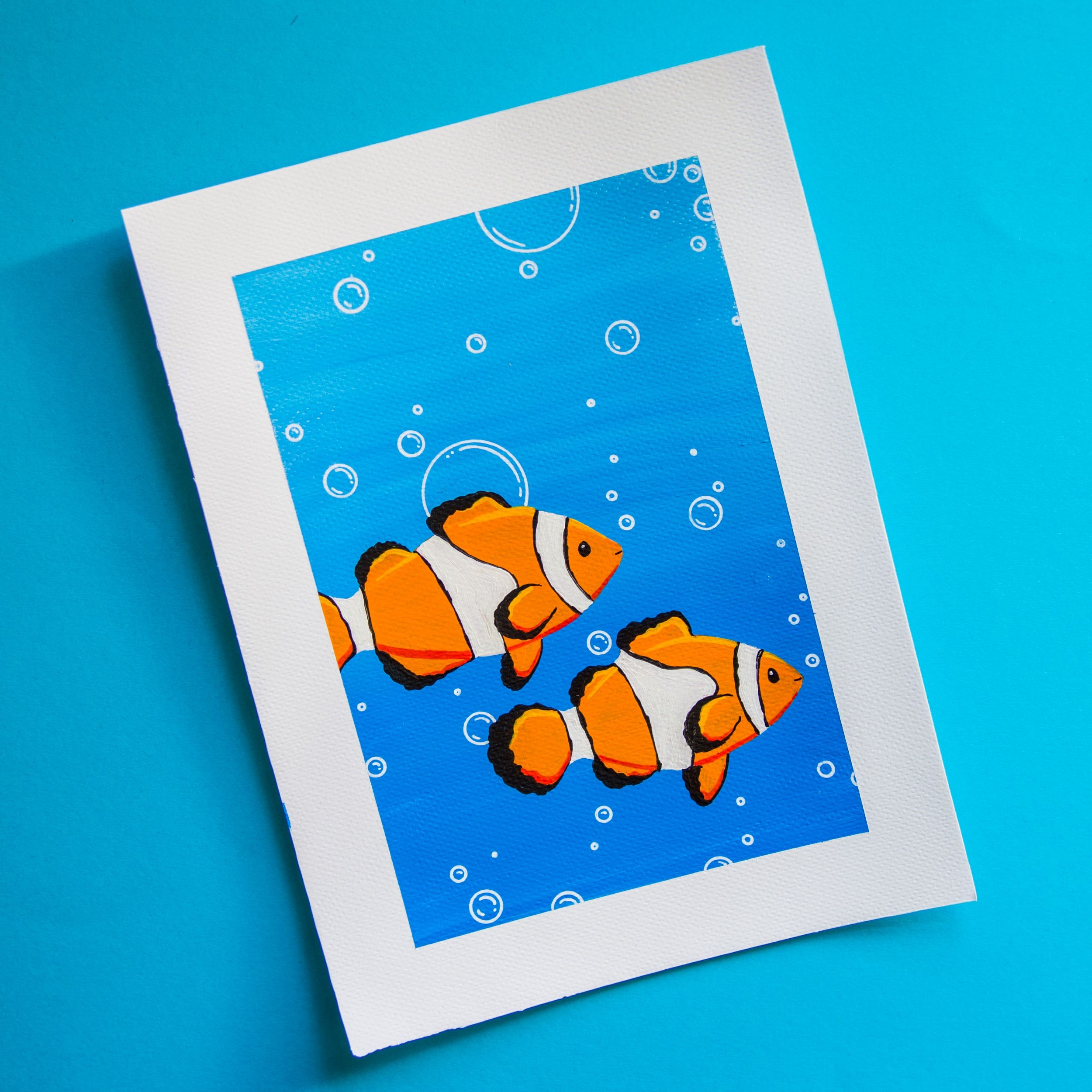 Originalt Maleri 18x24 & Fisken Ellieamp - Niah Design Maleri