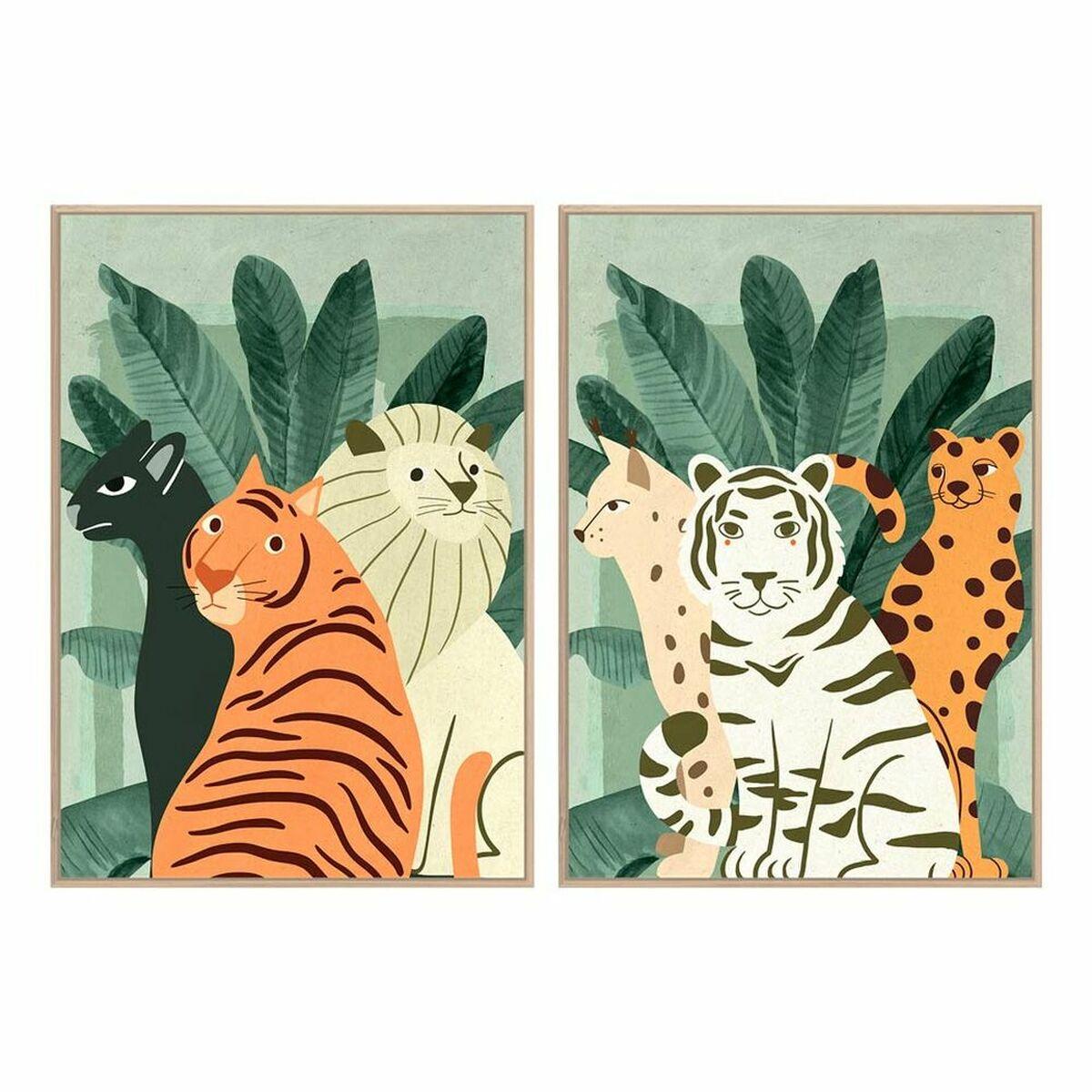 Maleri 123 Tropisk Dyr Enheder - Dkd Home Decor Maleri  - 8424001869589