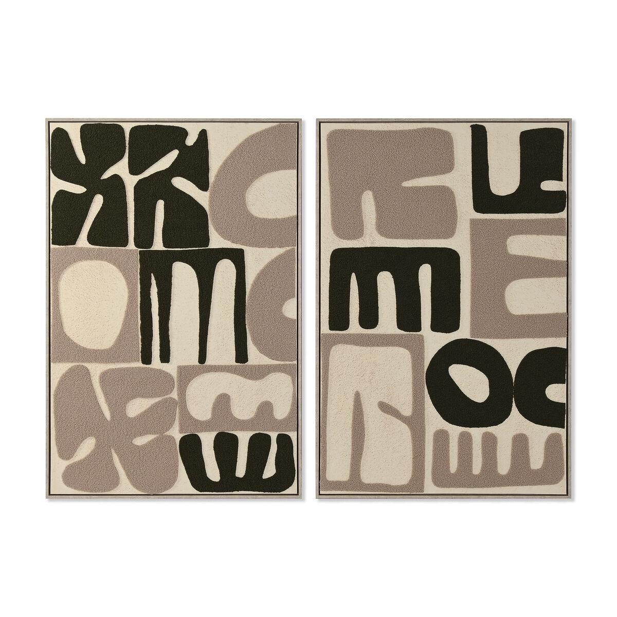 Grøn Maleri Home Esprit Beige Abstrakt Moderne Enheder - Maleri  - 8424002149956