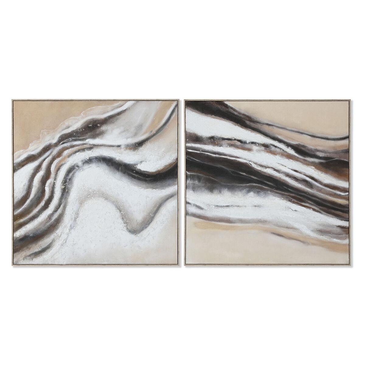 Hvid Maleri Home Esprit Beige Abstrakt Moderne 102 102 Enheder - Maleri  - 8424002156176