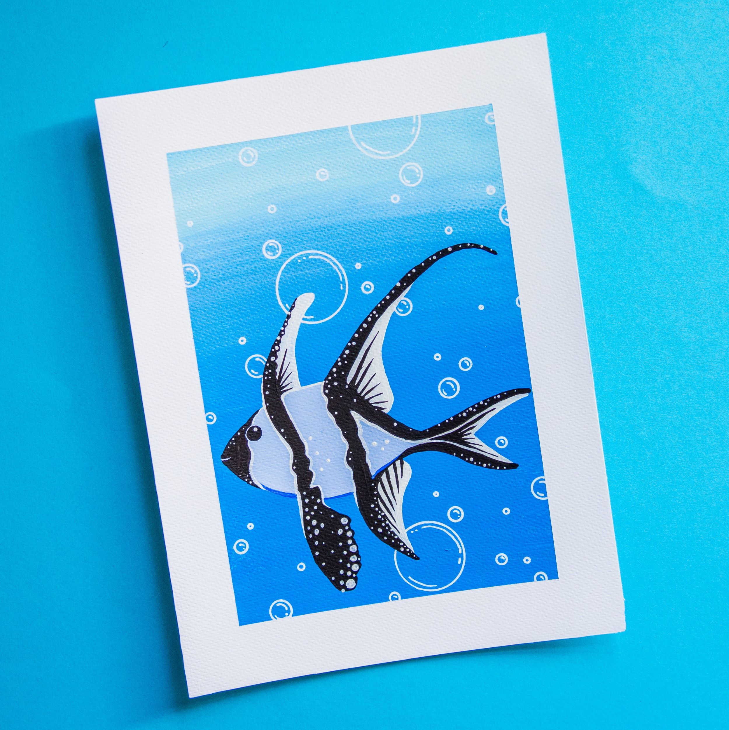Originalt Maleri 18x24 & Fisken Jackamp - Niah Design Maleri