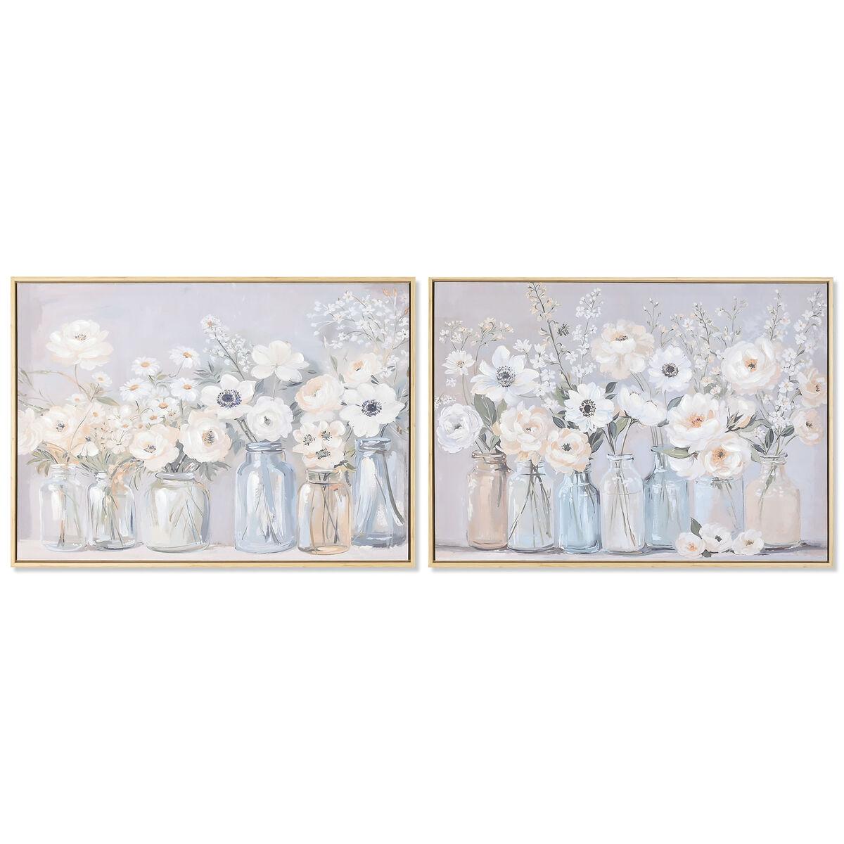 Hvid Maleri Home Esprit Blå Grøn Beige Vase Shabby Chic Enheder - Maleri  - 8424002189389