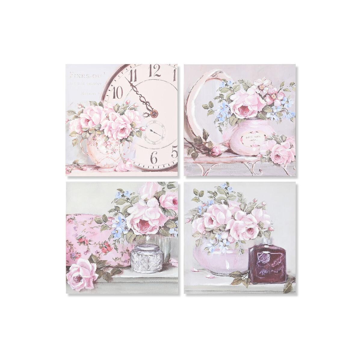 Grøn Maleri Home Esprit Pink Roser Romantisk Enheder - Maleri  - 8424002189426