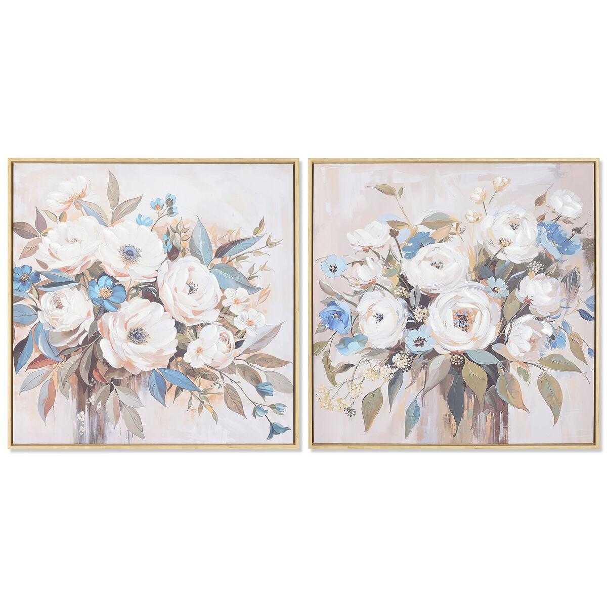 Hvid Maleri Home Esprit Blå Beige Romantisk Vase Enheder - Maleri  - 8424002189372