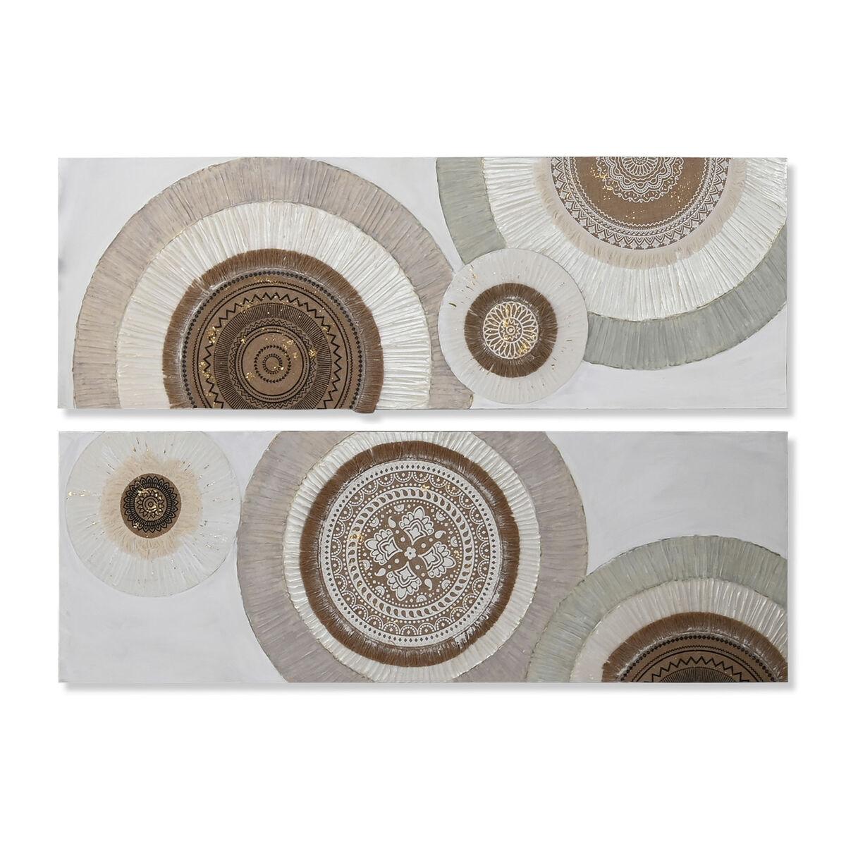 Hvid Maleri Home Esprit Beige Cirkler Skandinavisk 150 Enheder - Maleri  - 8424002185855