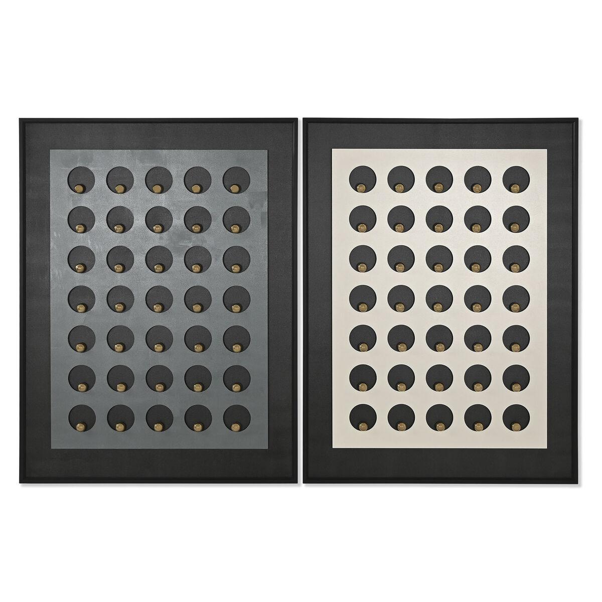 Hvid Maleri Home Esprit Sort Gylden Moderne 120 Enheder - Maleri  - 8424002192860