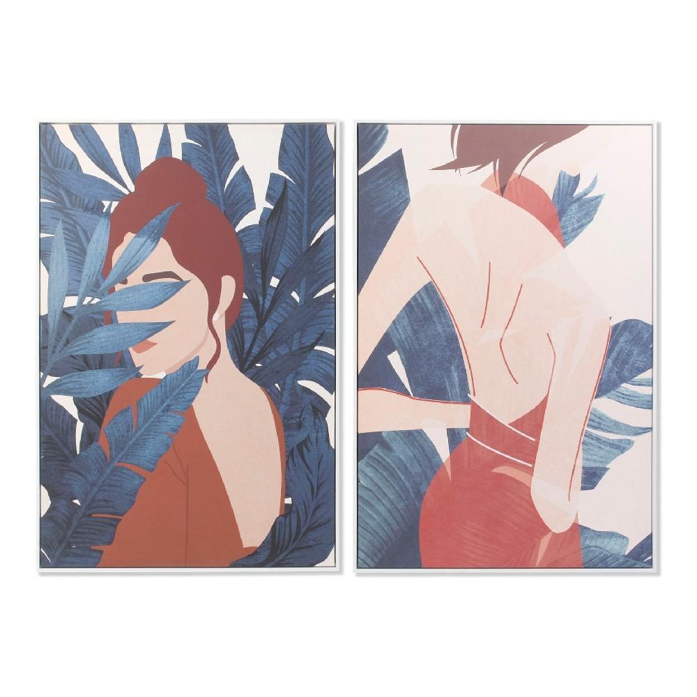 Maleri Woman 123 Dame Tropisk Enheder - Dkd Home Decor Maleri  - 8424001797998