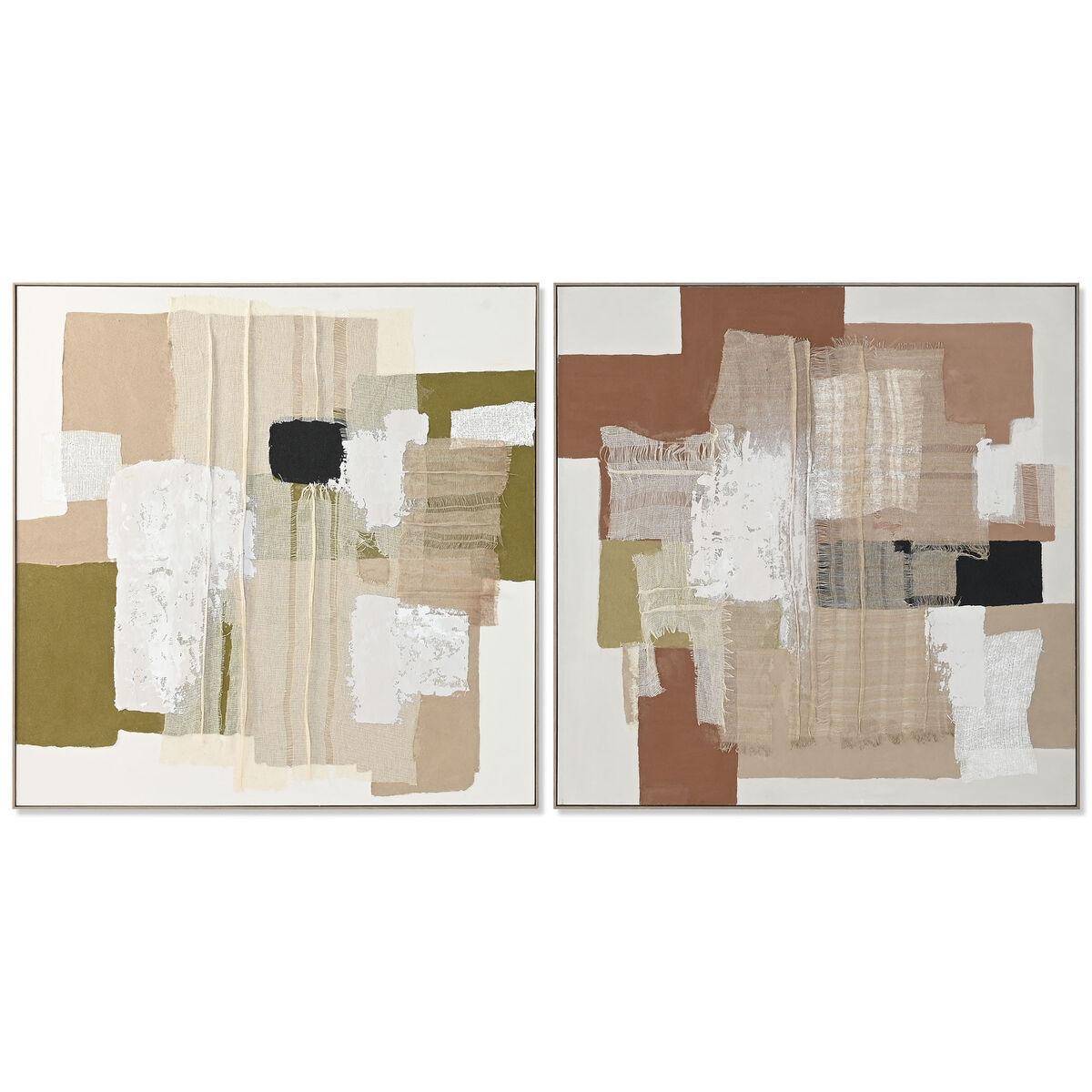 Grøn Maleri Home Esprit Beige Abstrakt Urban 121 121 Enheder - Maleri  - 8424002197087