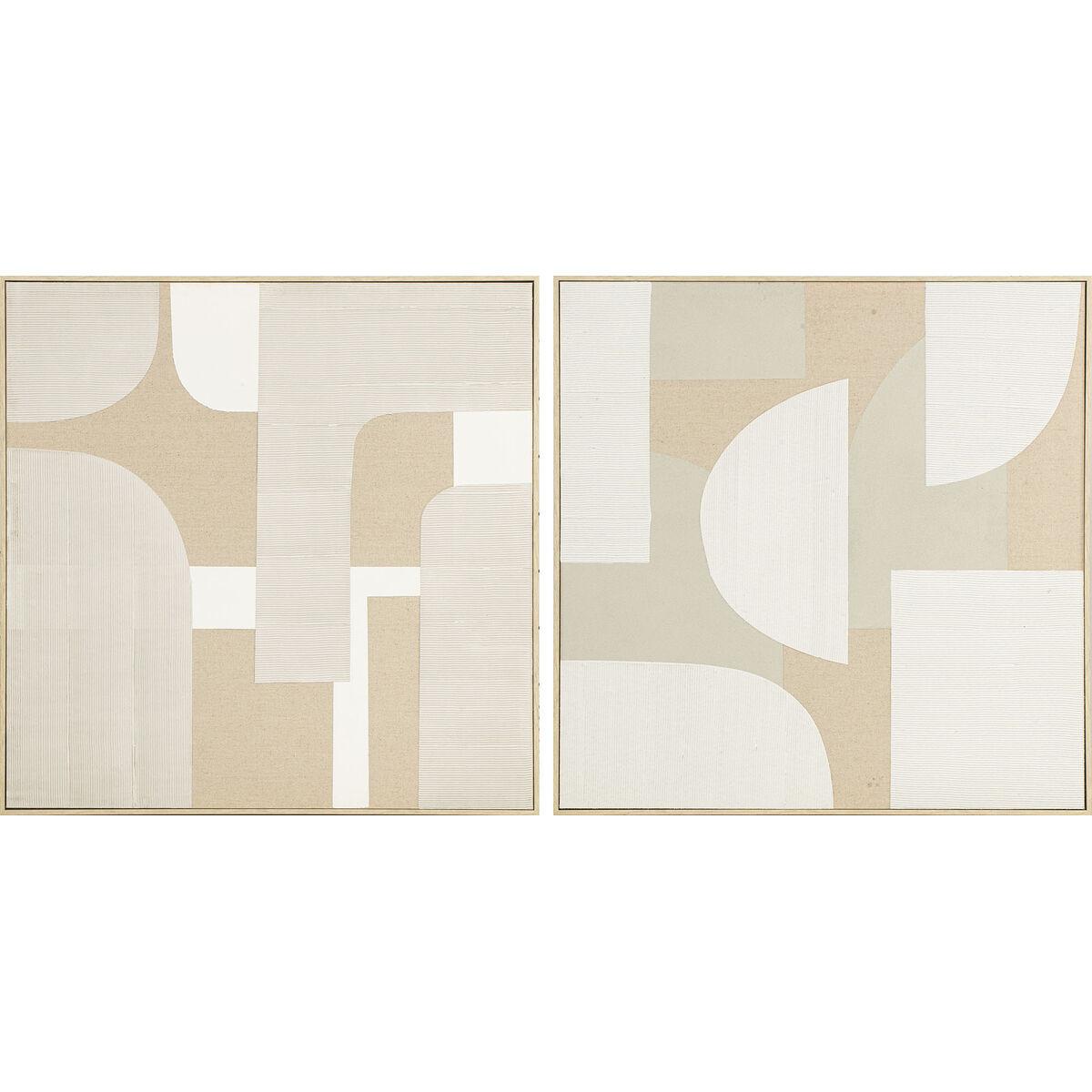 Hvid Maleri Home Esprit Beige Moderne Skandinavisk Enheder - Maleri  - 8424002213411