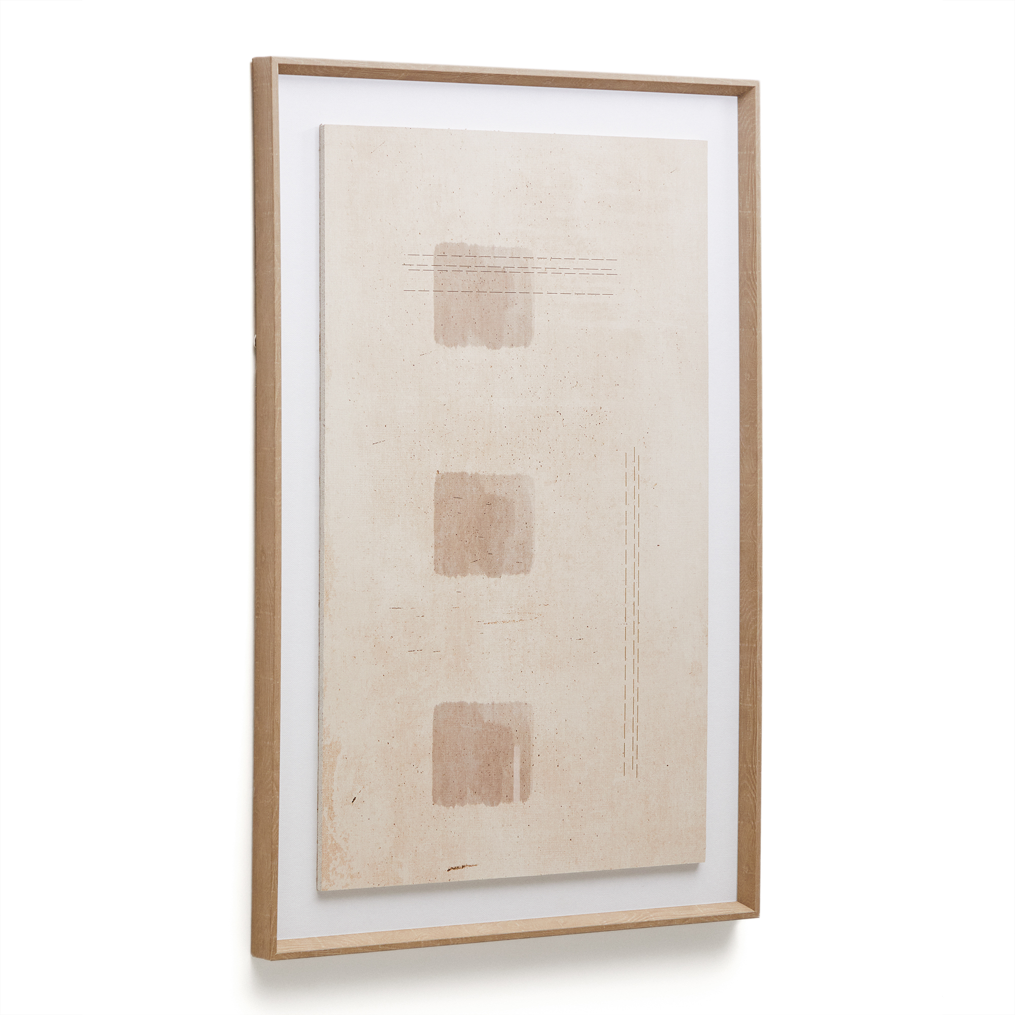 Beige Kave Home Sormina Relief Maleri Brune Firkanter Rektangulær Lærred 60x90 - Kave Home Maleri  - 8433840903620