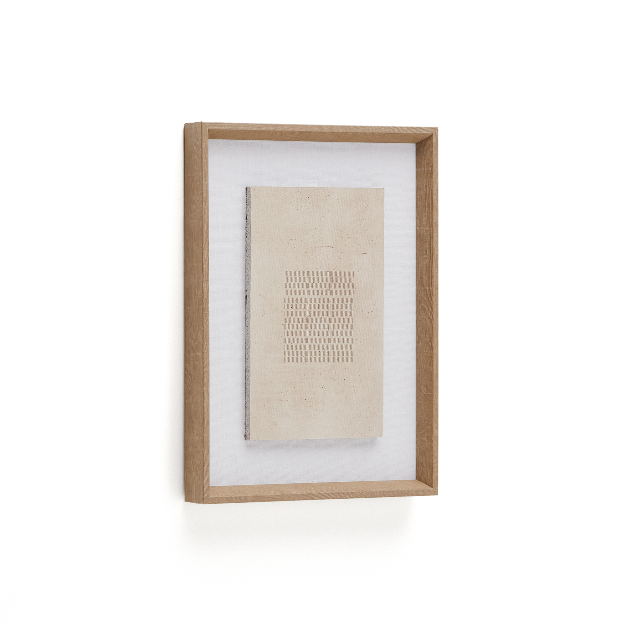 Beige Kave Home Sormina Relief Maleri Brune Striber Midten Rektangulær Lærred 30x40 - Kave Home Maleri  - 8433840903323