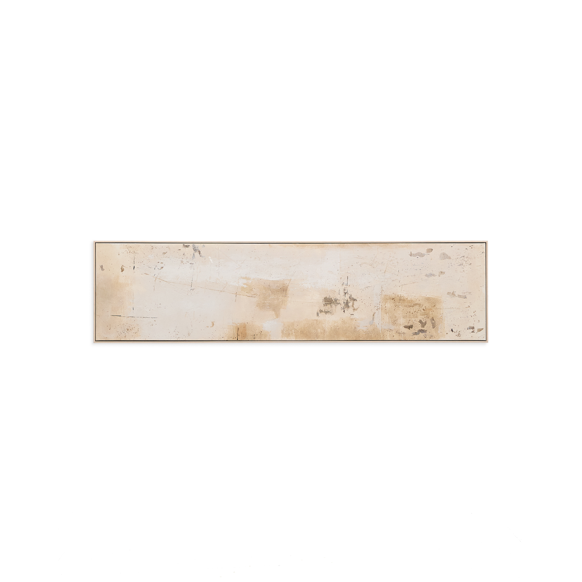 Kave Home Silpa Abstrakt Maleri Rektangulær Mørk Beige Lærred 182x47 - Kave Home Maleri  - 8433840954035