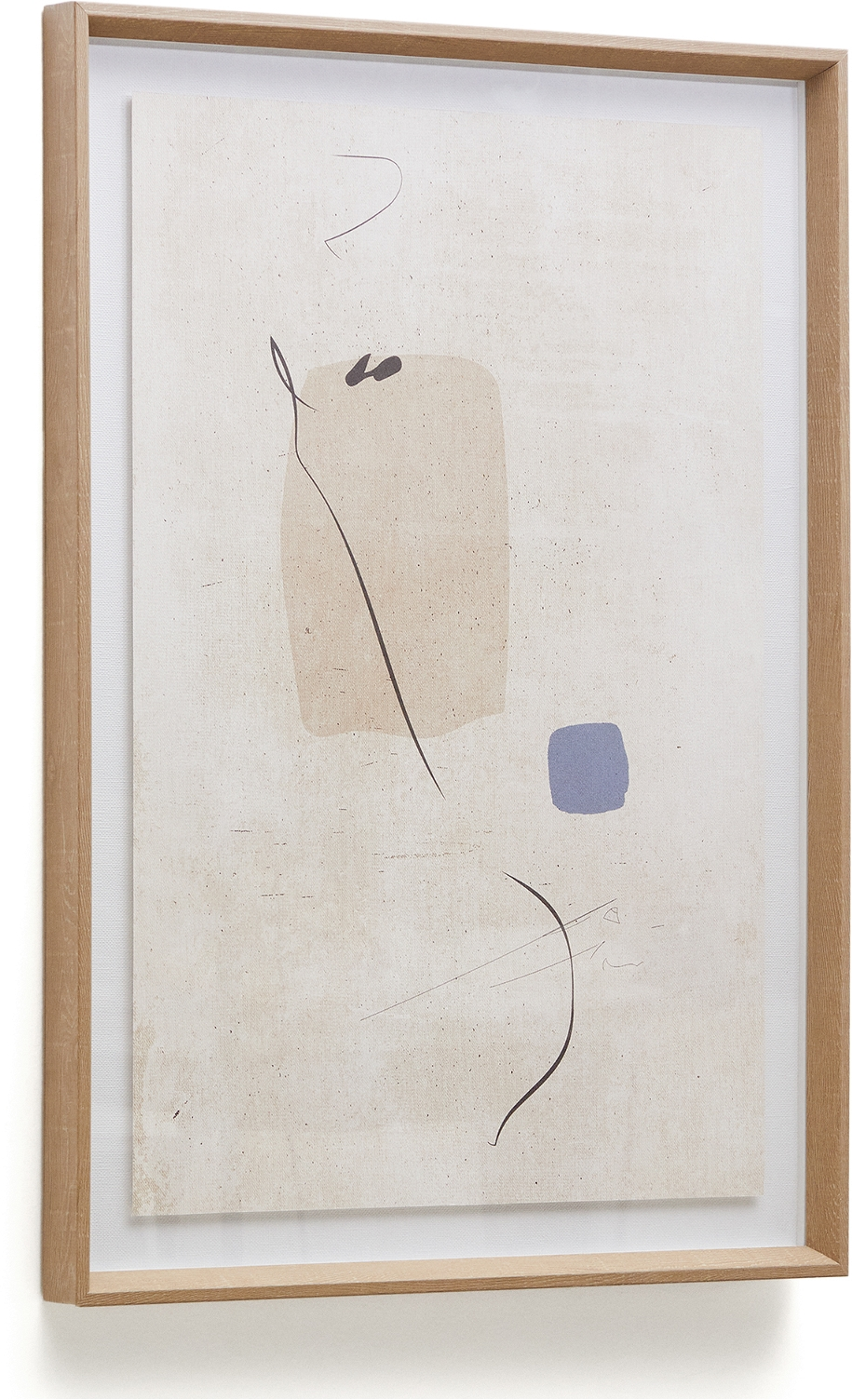 Beige Abstrakt Maleri Kave Home Sormi 50x70 Hør Lærred Med Glas - Kave Home Maleri  - 8433840903811