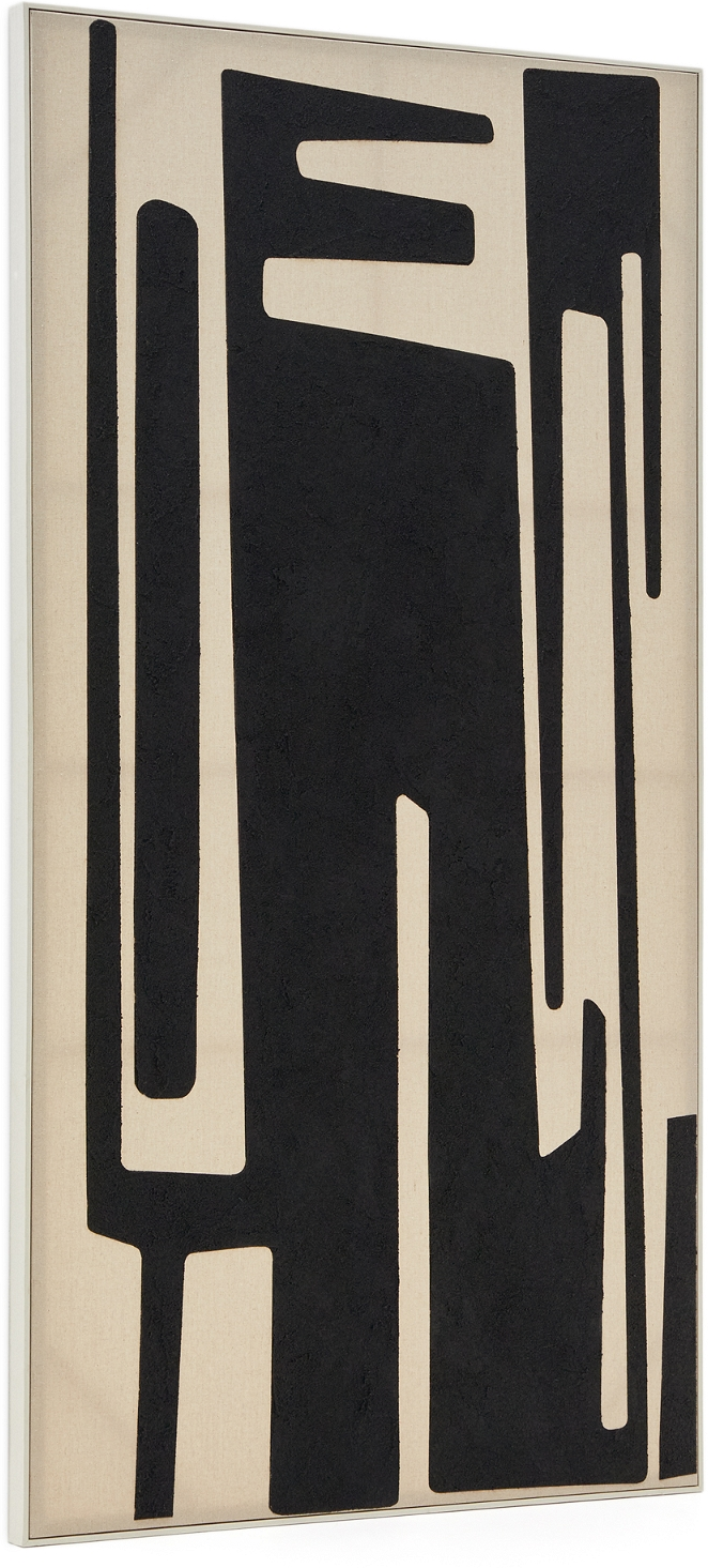 Sort Abstrakt Maleri Kave Home Salmi 110x210 Nordisk Moderne Vægkunst Beige - Kave Home Maleri  - 8433840903378