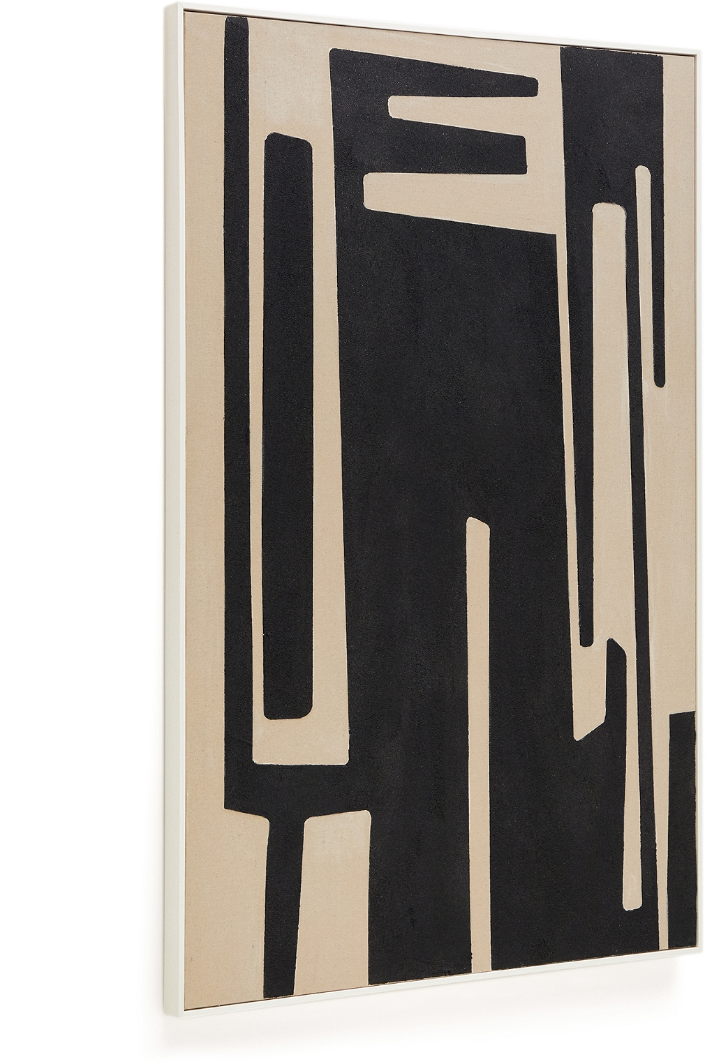 Sort Abstrakt Indrammet Maleri Kave Home Salmi Beige 90x140 - Kave Home Maleri  - 8433840903521