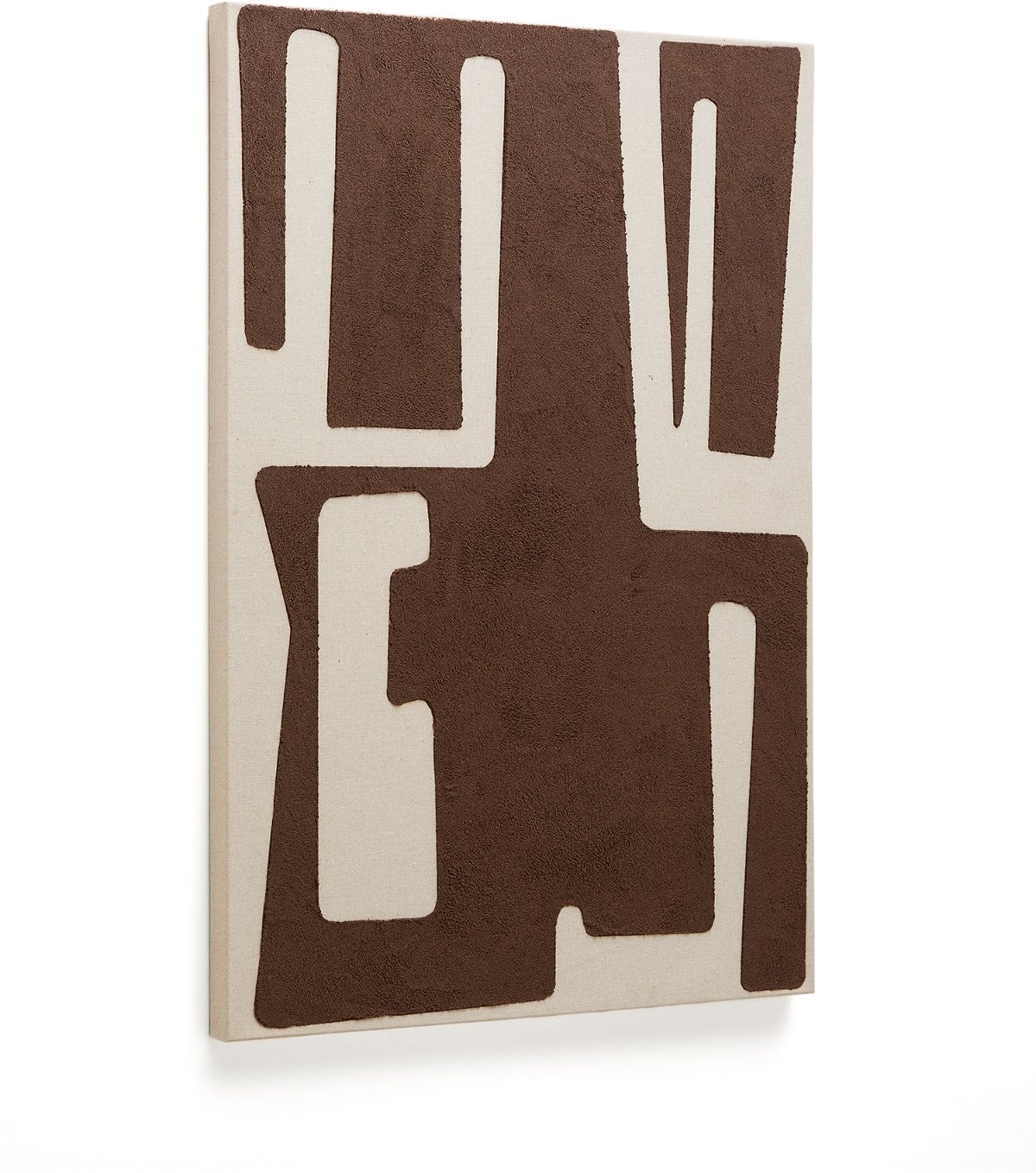 Natur Abstrakt Maleri Kave Home Salmi Beige Brun 100x70 - Kave Home Maleri  - 8433840903583