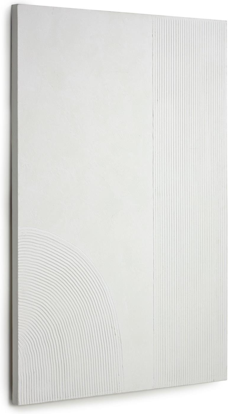Hvid Maleri Lærred Kave Home Adelta 110 Minimalistisk Vægkunst - Kave Home Maleri  - 8433840648323