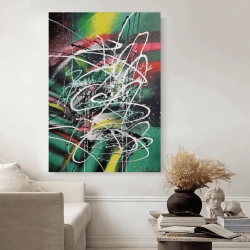 Grøn Maleri Green Galaxy - Mynewart.dk Maleri