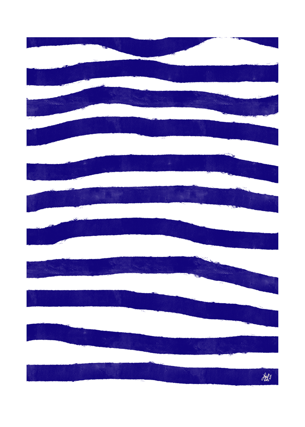 Blue Stripes Jacob Lund Art - Jacob Lund Art Maleri