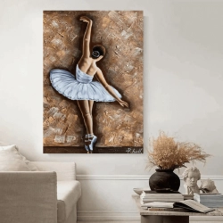 Hvid Maleri Ballet White - Mynewart.dk Maleri