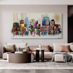 Maleri Big City - Mynewart.dk Maleri