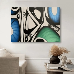 Grøn Maleri Blue And Green - Mynewart.dk Maleri