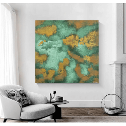 Grøn Maleri Gold & Green - Mynewart.dk Maleri