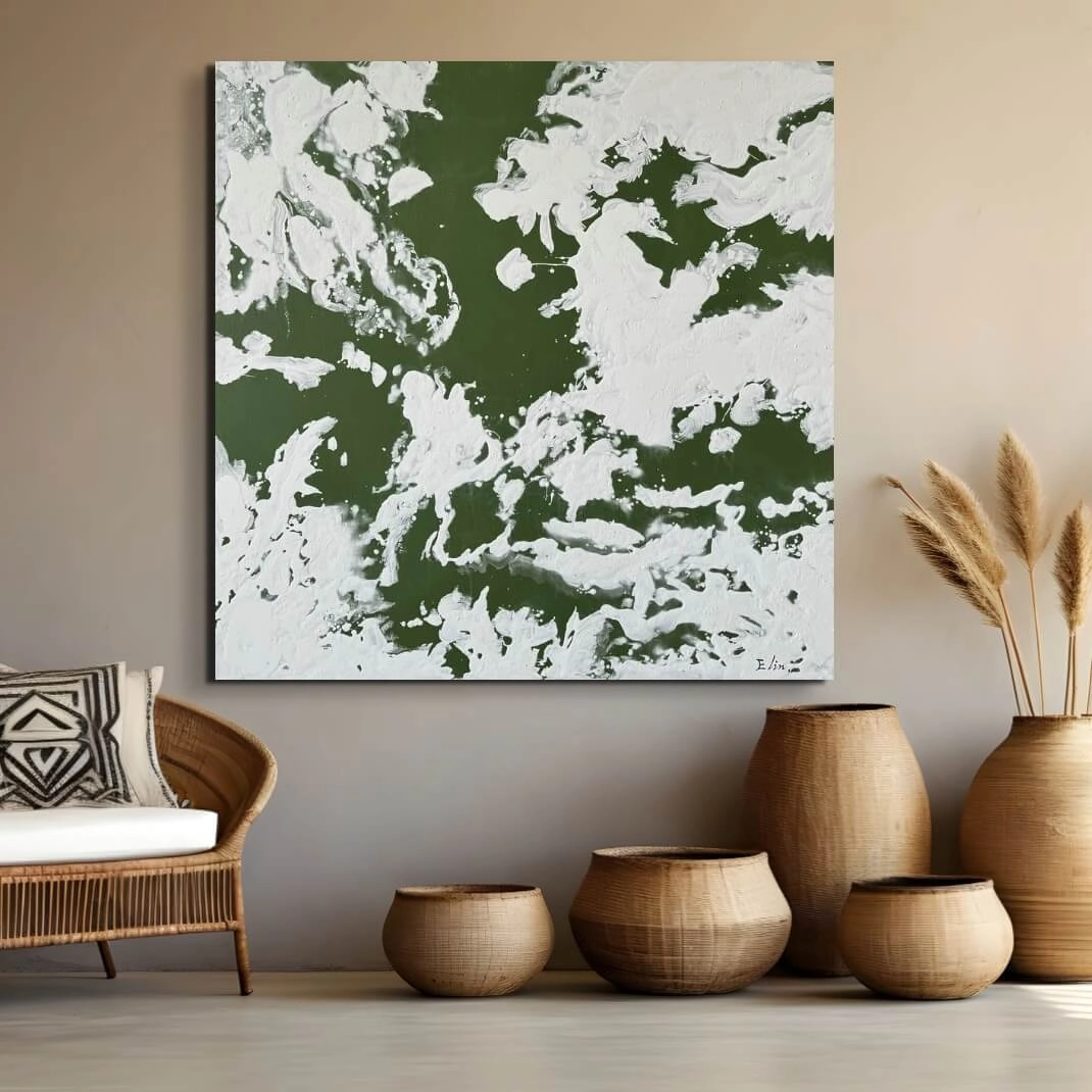 Grøn Maleri Greenland - Mynewart.dk Maleri
