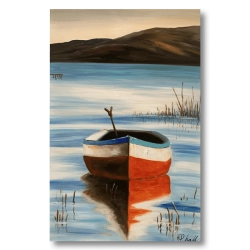 Maleri Lonely Boat - Mynewart.dk Maleri