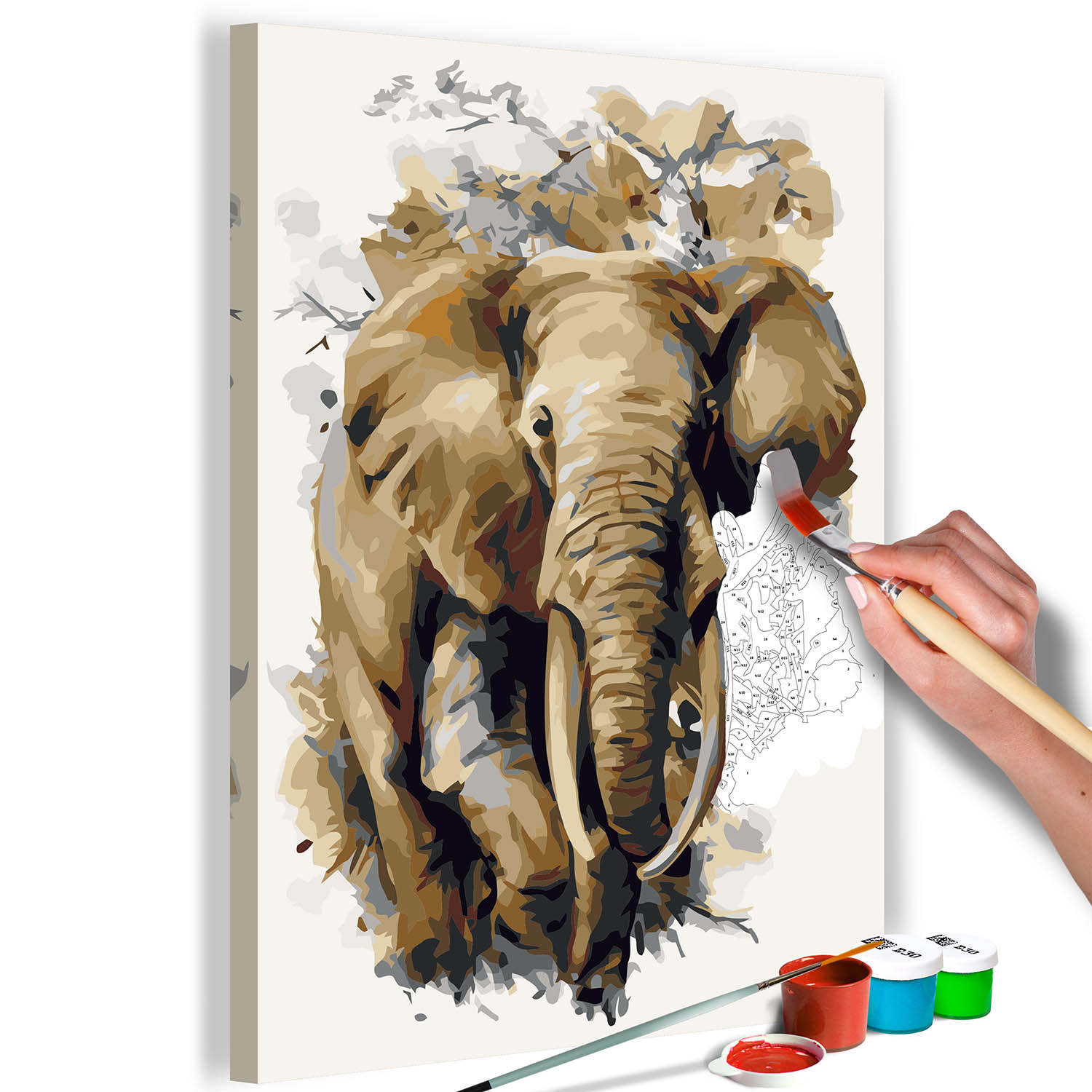 Multifarvet Artgeist Diy Lærred Maleri Beautiful Giant Elefant 60x40 - Artgeist Maleri  - 5903301903184
